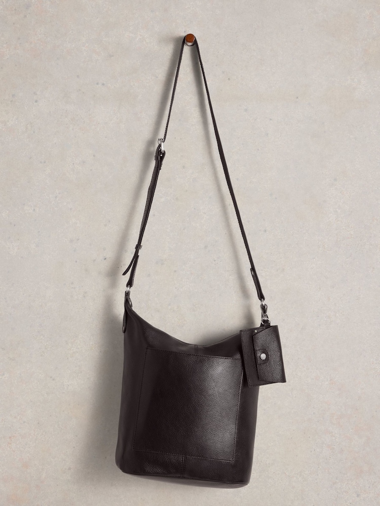 White Stuff Black Fern Leather Crossbody Bag - Image 3 of 5