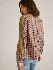 White Stuff Black Mabel Mixed Print Top - Image 2 of 6