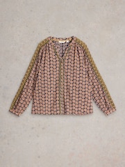 White Stuff Black Mabel Mixed Print Top - Image 5 of 6