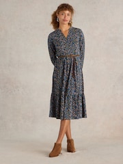 White Stuff Blue Naya Jersey Dress - Image 1 of 6