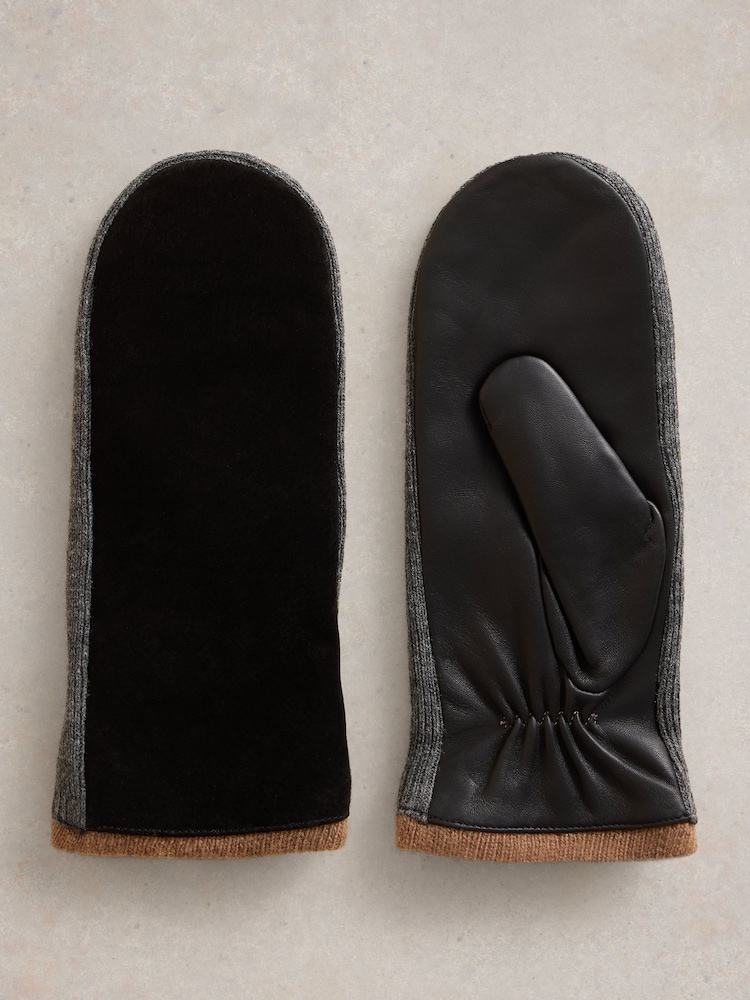 White Stuff Suede Mitten Gloves - Изображение 2 из 3
