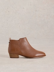 White Stuff Brown Wide Fit Leather Ankle Boots - Image 1 of 4