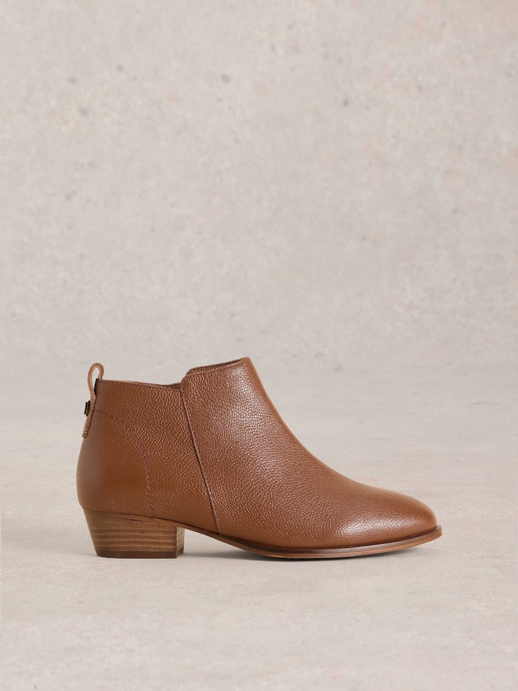 White Stuff Brown Wide Fit Leather Ankle Boots - Image 1 of 4