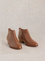 White Stuff Brown Wide Fit Leather Ankle Boots - Image 2 of 4