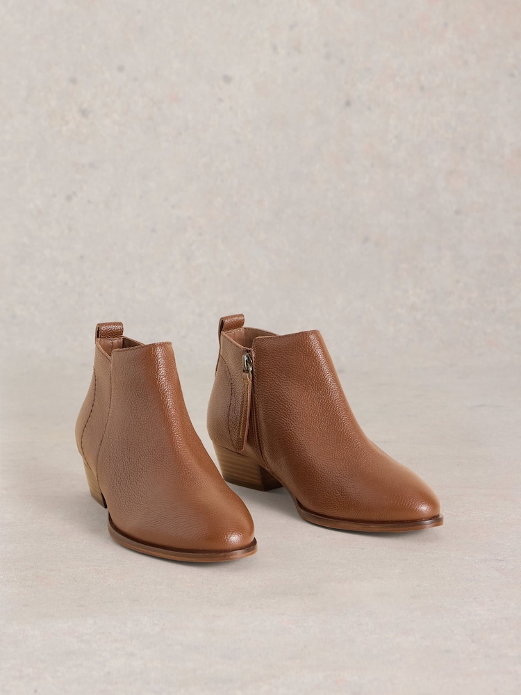 White Stuff Brown Wide Fit Leather Ankle Boots - Image 2 of 4