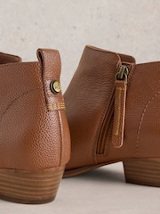 White Stuff Brown Wide Fit Leather Ankle Boots - Image 4 of 4