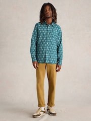 White Stuff Blue Sprig Spot Printed Shirt - Image 1 of 6