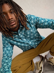 White Stuff Blue Sprig Spot Printed Shirt - Image 3 of 6