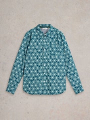 White Stuff Blue Sprig Spot Printed Shirt - Image 5 of 6