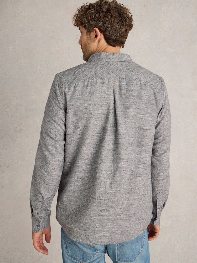 White Stuff Grey Textured Slub Long Sleeves Shirt - Image 2 of 6