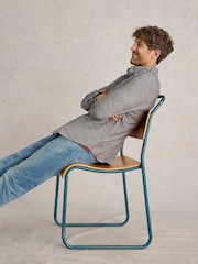 White Stuff Grey Textured Slub Long Sleeves Shirt - Image 4 of 6