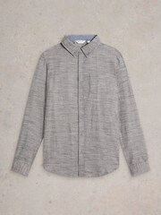 White Stuff Grey Textured Slub Long Sleeves Shirt - Image 5 of 6