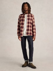 White Stuff Red Moxley Flannel Check 100% Cotton Shirt - Image 1 of 6