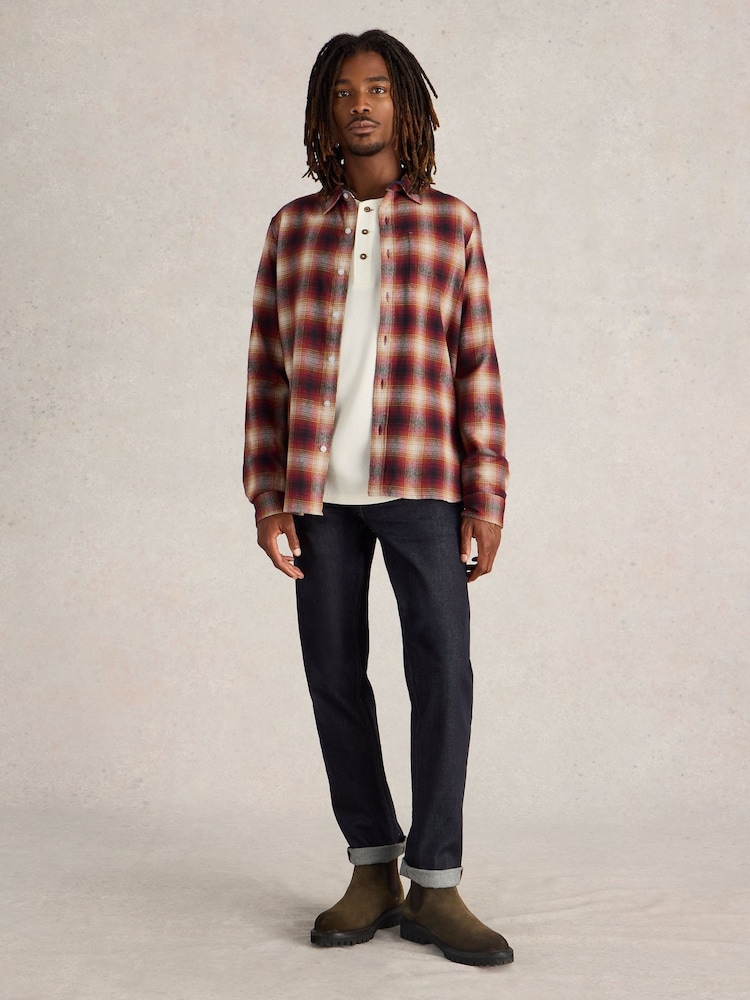 White Stuff Red Moxley Flannel Check 100% Cotton Shirt - Image 1 of 6
