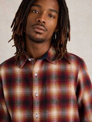 White Stuff Red Moxley Flannel Check 100% Cotton Shirt - Image 3 of 6