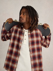 White Stuff Red Moxley Flannel Check 100% Cotton Shirt - Image 4 of 6