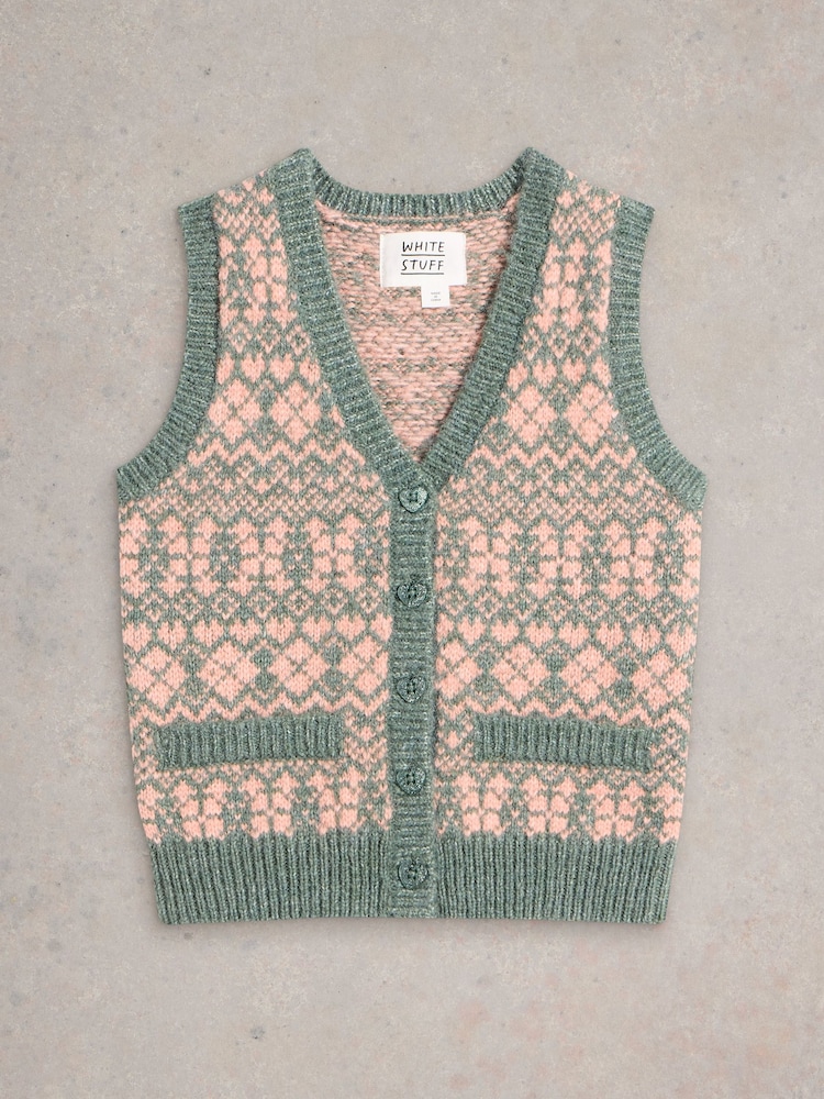 White Stuff Pink Knitted Waistcoat - Image 1 of 3 White Stuff Pink Knitted Waistcoat - Image 1 of 3