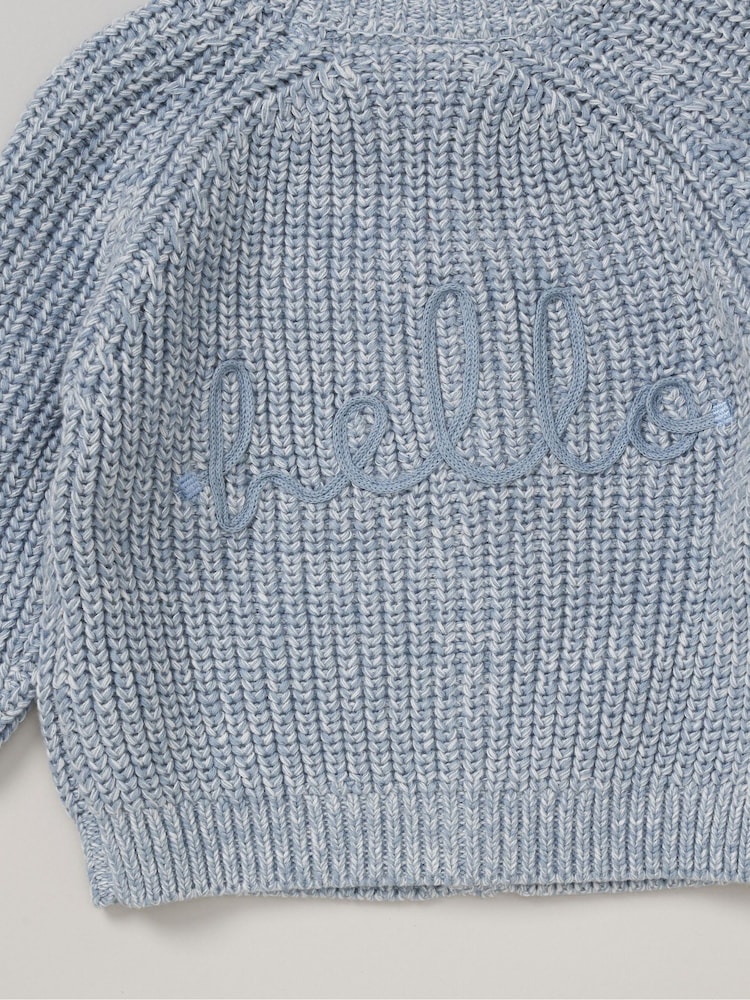 Rock-A-Bye Baby Boutique 100% Cotton Cardigan with Embroidery Back Detail - Image 3 of 3