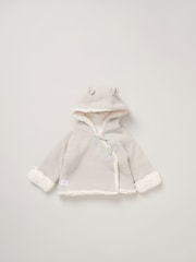 Rock-A-Bye Baby Boutique 100% Cotton True Knit Cardigan with Sherpa Lining and Double Knit Trousers Outfit Set - Image 3 of 5