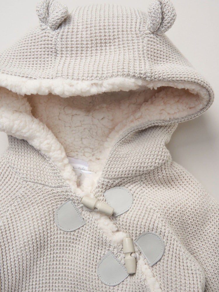 Rock-A-Bye Baby Boutique 100% Cotton True Knit Cardigan with Sherpa Lining and Double Knit Trousers Outfit Set - Image 5 of 5