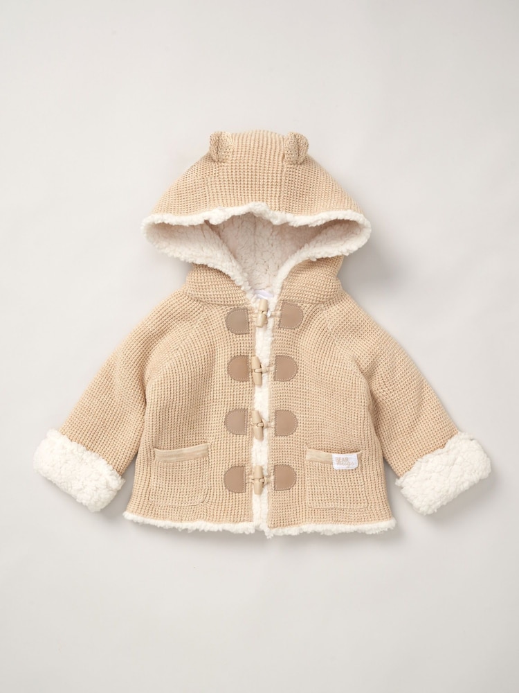 Naravni - Rock-A-Bye Baby Boutique 100% Cotton True Knit Cardigan with Sherpa Lining - Slika 2 iz 3