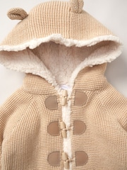Naravni - Rock-A-Bye Baby Boutique 100% Cotton True Knit Cardigan with Sherpa Lining - Slika 3 iz 3