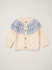 Rock-A-Bye Baby Boutique Natural True Knit 100% Cotton Cardigan And Trousers Outfit Set - Image 3 of 5