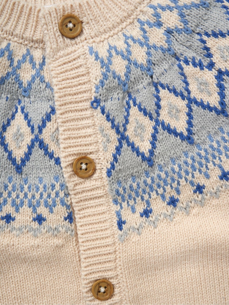 Rock-A-Bye Baby Boutique Natural True Knit 100% Cotton Cardigan And Trousers Outfit Set - Image 5 of 5