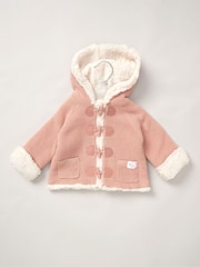 rožnata - Rock-A-Bye Baby Boutique 100% Cotton True Knit Cardigan with Sherpa Lining - Slika 1 iz 3