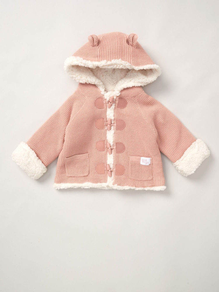 rožnata - Rock-A-Bye Baby Boutique 100% Cotton True Knit Cardigan with Sherpa Lining - Slika 2 iz 3