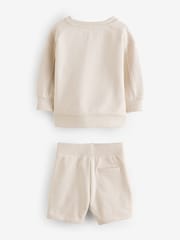 smALLSAINTS Natural Younger Boys Oversized Ramskull Sweatshirt and Shorts Set - Image 7 of 8