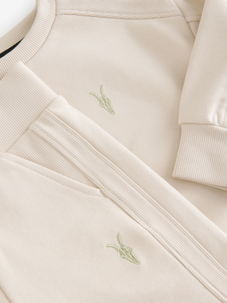 smALLSAINTS Natural Younger Boys Oversized Ramskull Sweatshirt and Shorts Set - Image 8 of 8 smALLSAINTS Natural Younger Boys Oversized Ramskull Sweatshirt and Shorts Set - Image 8 of 8