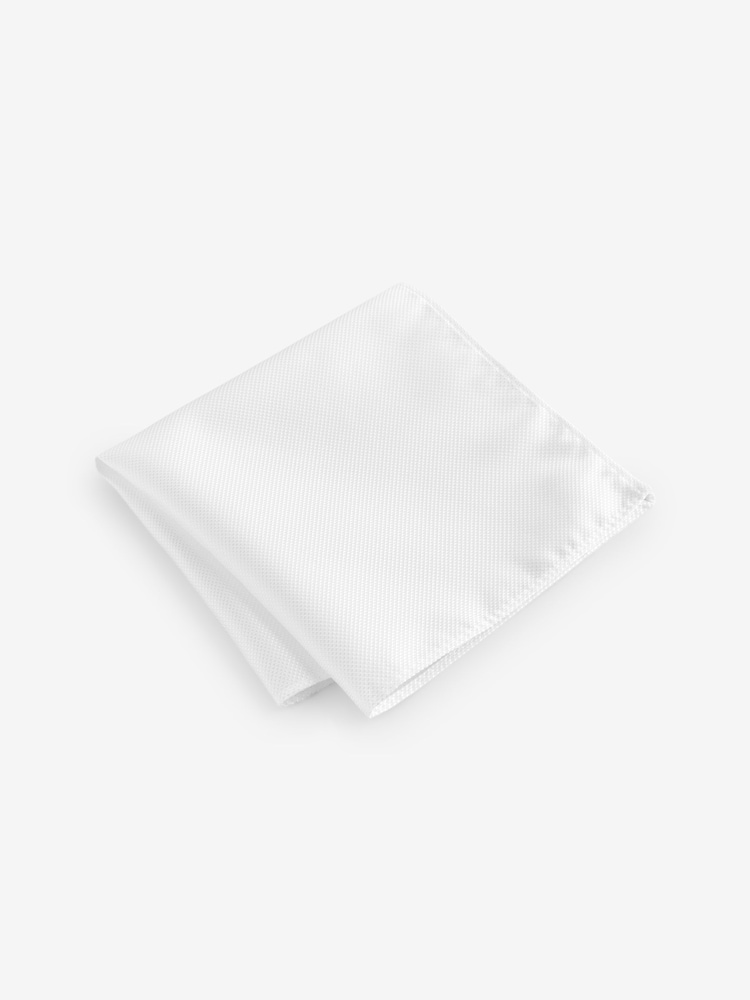 White Textured Pocket Square - Image 1 of 3