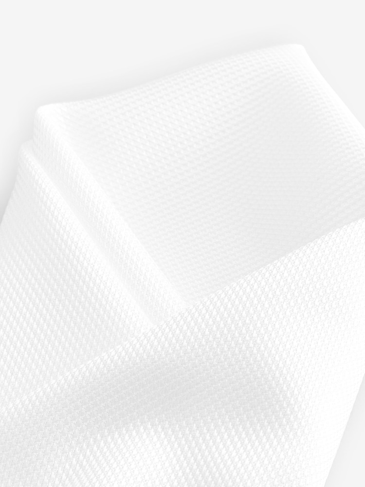 White Textured Pocket Square - Image 3 of 3