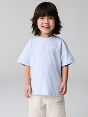 smALLSAINTS Light Blue Oversized Younger Boys Underground Crew T-Shirt - Image 1 of 8