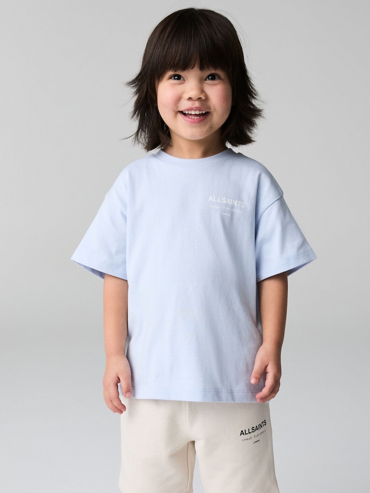 smALLSAINTS Light Blue Oversized Younger Boys Underground Crew T-Shirt - Image 1 of 8