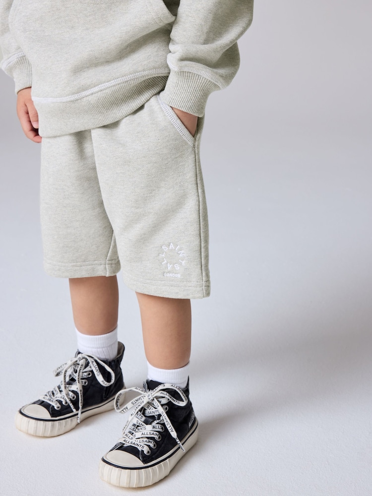 smALLSAINTS Light Grey Younger Boys Oversized Tierra 100% Cotton Sweatshirt and Shorts Set - Image 5 of 12
