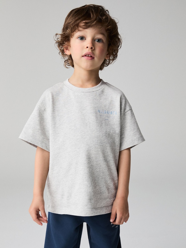 smALLSAINTS Light Grey Oversized Younger Boys Underground Crew T-Shirt - Image 1 of 7