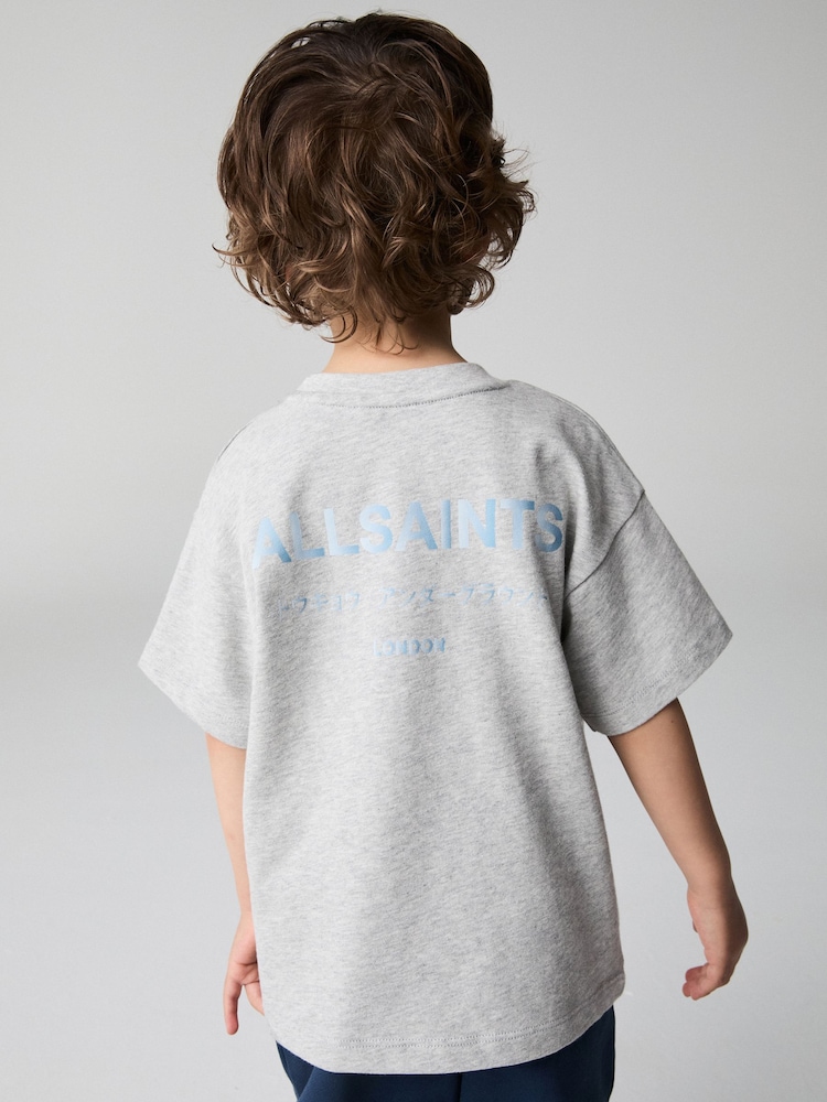 smALLSAINTS Light Grey Oversized Younger Boys Underground Crew T-Shirt - Image 2 of 7