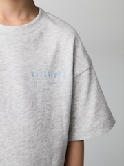 smALLSAINTS Light Grey Oversized Younger Boys Underground Crew T-Shirt - Image 3 of 7