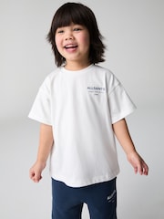 smALLSAINTS White Oversized Younger Boys Underground Crew T-Shirt - Image 1 of 7