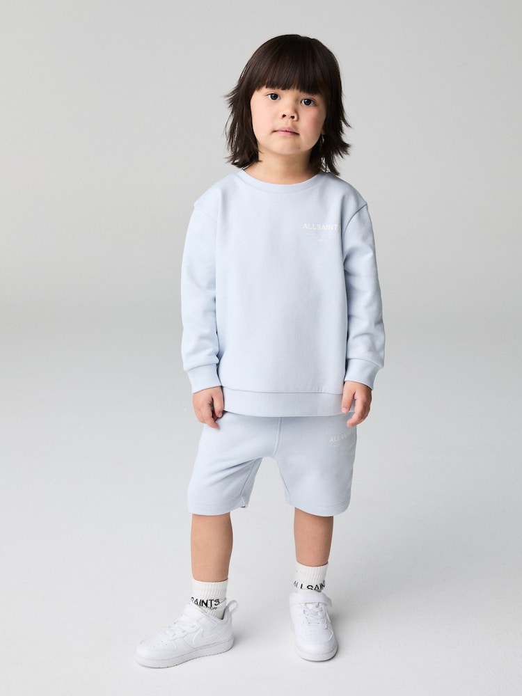 smALLSAINTS Light Blue Younger Boys Oversized Underground Sweatshirt and Shorts Set - Image 1 of 5