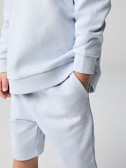 smALLSAINTS Light Blue Younger Boys Oversized Underground Sweatshirt and Shorts Set - Image 4 of 5