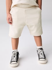 smALLSAINTS Natural Younger Boys Tierra 100% Cotton T-Shirt and Sweat Shorts Set - Image 4 of 10