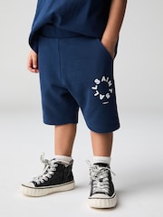 smALLSAINTS Navy Younger Boys Tierra 100% Cotton T-Shirt and Sweat Shorts Set - Image 4 of 9