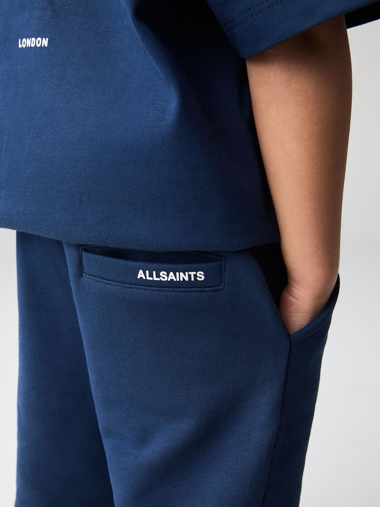 smALLSAINTS Navy Younger Boys Tierra 100% Cotton T-Shirt and Sweat Shorts Set - Image 5 of 9
