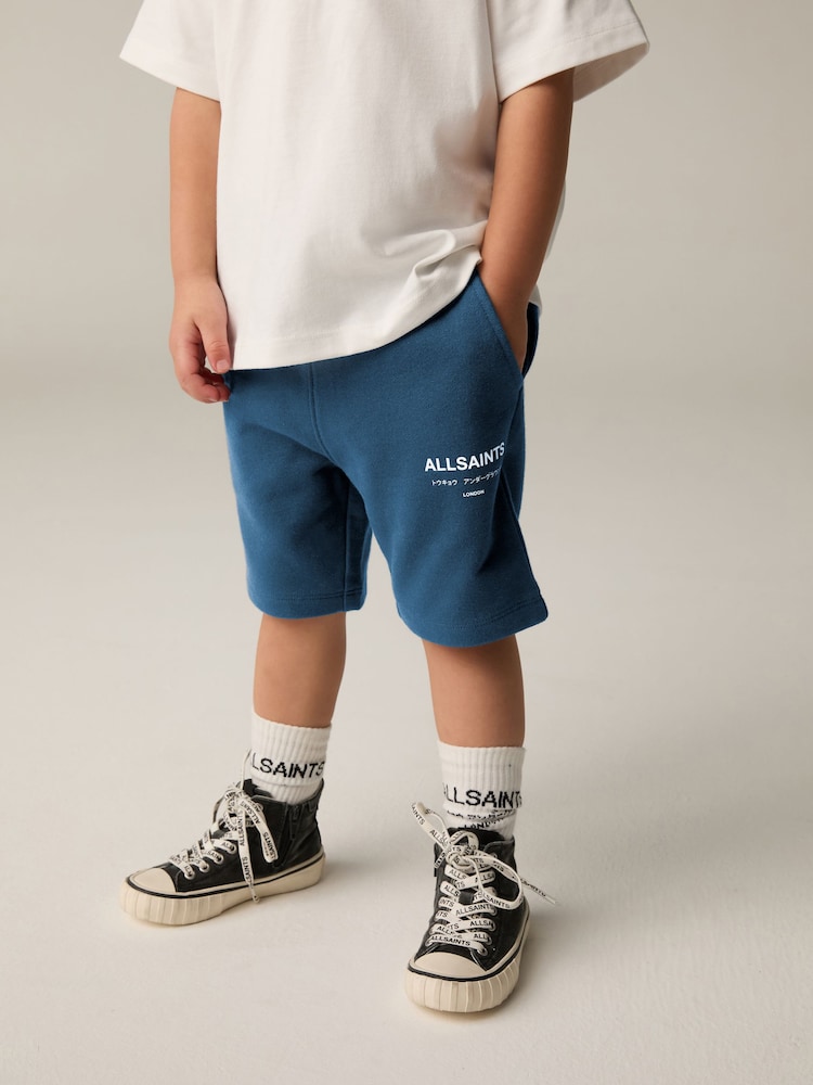 smALLSAINTS Navy Younger Boys Underground 100% Cotton Sweat Shorts - Image 1 of 8