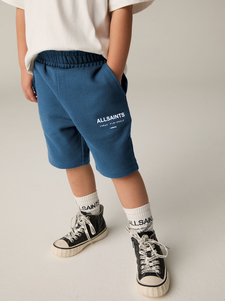 smALLSAINTS Navy Younger Boys Underground 100% Cotton Sweat Shorts - Image 2 of 8