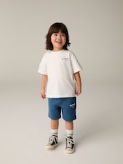 smALLSAINTS Navy Younger Boys Underground 100% Cotton Sweat Shorts - Image 3 of 8