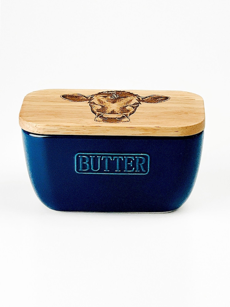 Selbrae House Blue Jersey Cow Butter Dish - Image 2 of 2 Selbrae House Blue Jersey Cow Butter Dish - Image 2 of 2